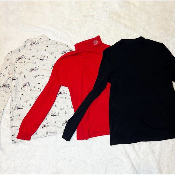 3 in 1 Women’s Lot Bundle Cotton Long Sleeve Holiday Turtlenecks Size Medium BRW - Picture 1 of 9